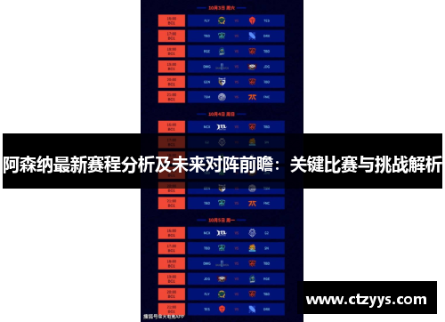 阿森纳最新赛程分析及未来对阵前瞻：关键比赛与挑战解析
